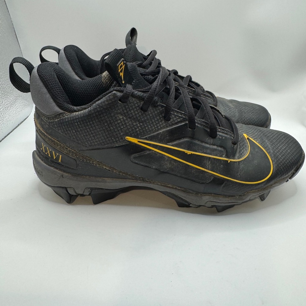 Nike 5Y Alpha Huarache Fastpitch Cleats Kids Black Gold HF4325-001